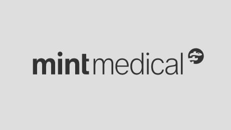 Logo of Mint Medical in black on grey background