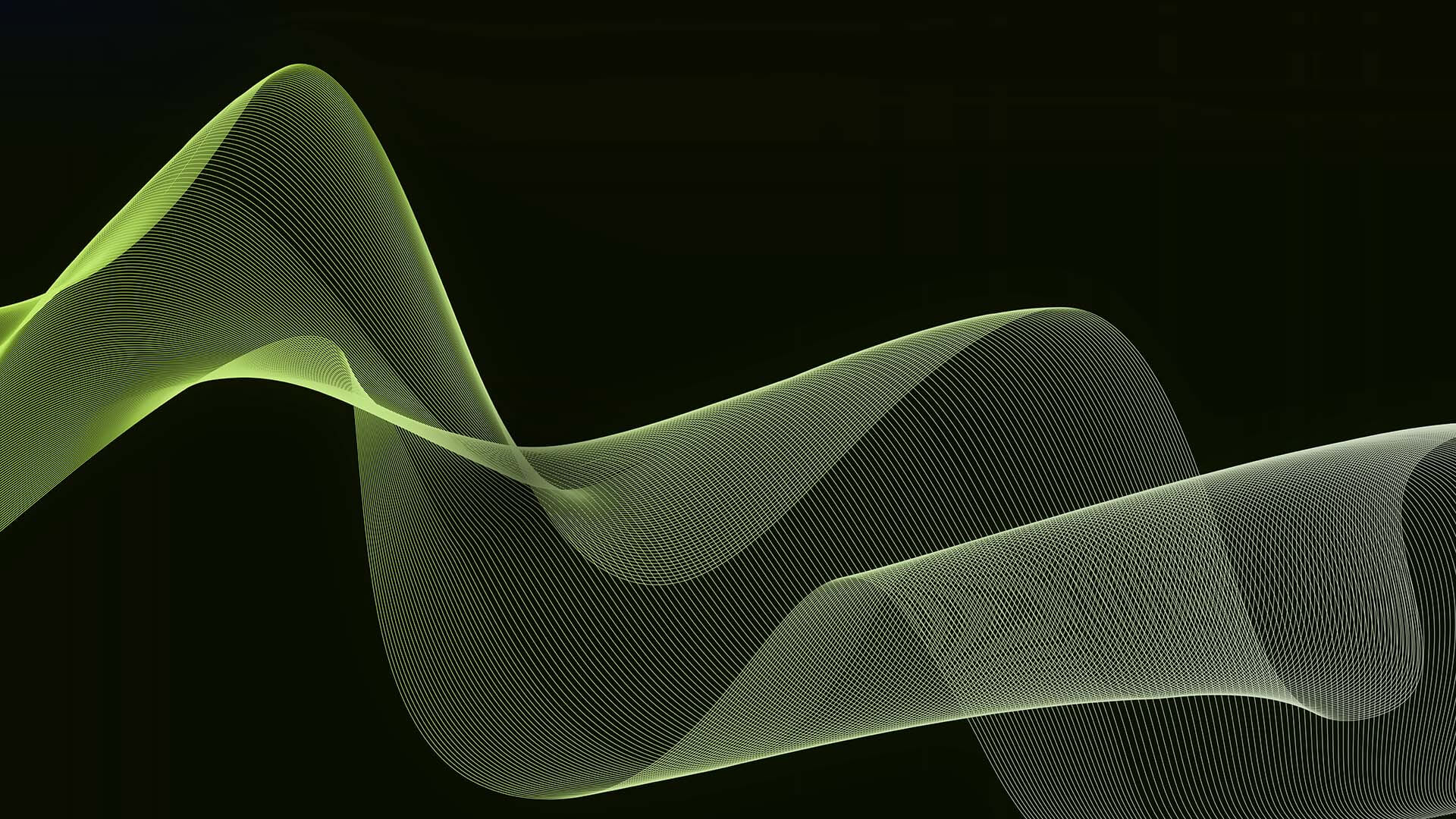Green waves on a black background, illustrating the technology of Brainlab's Mint Medical
