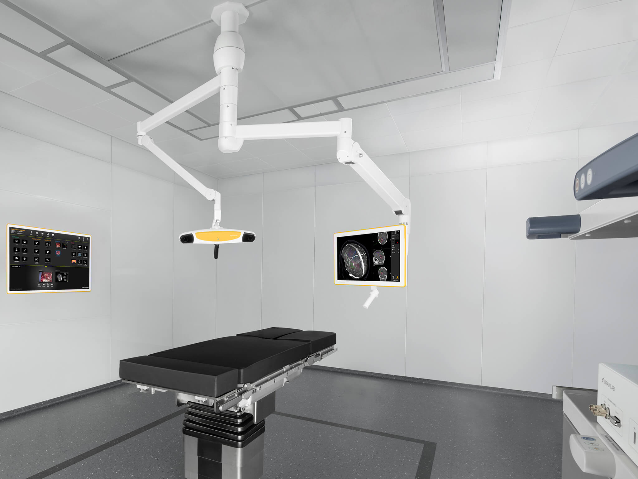 Illustration: Buzz Navigation (Ceiling-Mounted) Setup with Displays and Camera